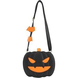 Women Black Novelty Pumpkin Halloween Crossbody Bag Horror Funny Purse Handbags